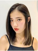 小顔が嬉しい！ワンレンセミディストレート！