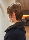 マロンカラーショートボブ