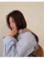 オルセン(OLSEN)&nbsp;前髪なしボブ/ワンカールボブ/ブラウン/ボブ/センターパート