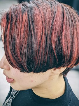 ケアブリーチ/ハイライト/Cherryレッド/ショート