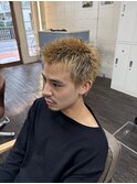 スパイキーショート/金髪/メンズショート/メンズカラー/伏見桃山