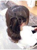 編み上げハーフツイン 髪リボン