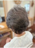 ミセスパーマ/ひし形ショート/70代80代