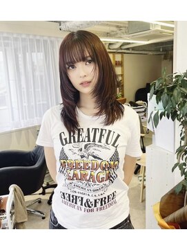 チェレ ブラン 堺東店(Chere brun) ウルフハイレイヤー×ハッシュレイヤー×ナチュラルブラウン