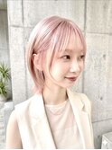 「ペールピンクベージュ×ウルフボブ」