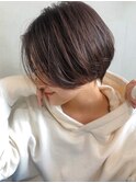 暗めカラー/レイヤーカット/くすみベージュ/ボブ/新宿