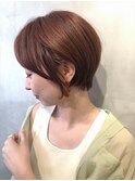 大人カワイイ☆小顔丸みショート/オレンジベージュ【渡辺まみ】