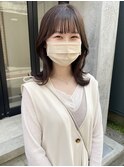 【松本咲花】ナチュラルくびれヘア　透け感チョコレートベージュ
