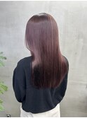 カシスピンク　全頭ブリーチ