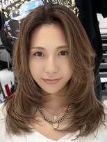 アンダーバーホワイトモデ 河内長野(_WHITE mode) ハイライトカラーミルクティーベージュレイヤーカット
