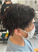 波巻きパーマメンズパーマメンズヘアツーブロックツイストパーマ