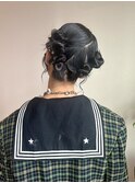 薬院　顔まわりレイヤーカット　ヘアセット　ブリーチなしカラー