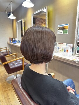 ヘアーメイクロージー 八軒店 (HAIR MAKE ROSY) 大人ショートミルクテーベージュハイライトレイヤーボブウルフ