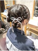 【横浜/横浜駅】リボン編み込みの華やかヘア