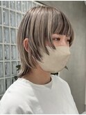 天神大名顔周りレイヤーカットミディアムボブタッセルボブパーマ