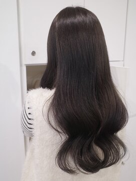 グレージュ ブリーチなしダブルカラー アッシュ オリーブ 透明感