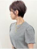 ショートカットふんわりショート丸みショート秋冬暖色カラー