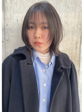 ヌイ 横浜(nui) ふわっとラフなハッシュレイヤー_ダークグレージュ