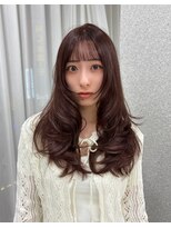 天神美容室&nbsp;レイヤーカット×チョコレートブラウン