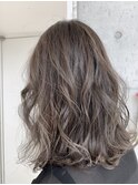 Lien☆美髪ナチュラルグレージュ外ハネミディアムスタイル立川