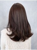 ロングワンカールレイヤー_チェリーブラウンフェミニン_ba428841