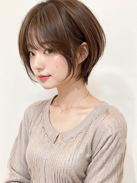 大人可愛い小顔前下がりボブ×ナチュラルボブ×ミニボブ20代30代