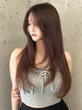 フォンズ(FONS) 韓国レイヤーカット＊長め前髪ストレートロングヘア