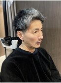 40代50代ビジネスマンスタイル 白髪染め かき上げオールバック
