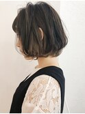 天神大名ショートボブパーマタッセルボブ顔周りレイヤーカット