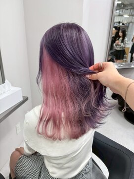 ベレーザシェルト(Beleza scelto) 13417ブリーチ＆インナーカラーラベンダーパープルベビーピンク