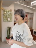 マッシュショート/アンブレラカラー/ブルーシルバー