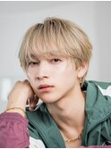 韓国ヘアニュアンスコンマバングセンターパートフェザーパーマ