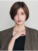 表参道大人ショートボブ顔周りレイヤーカットくびれショート30代