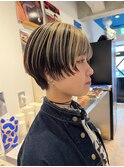 コンパクトマッシュショート×アンブレラカラー