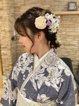 アロマ ヘアー ルーム 新宿店(AROMA hair room) 成人式/卒業式セット☆編み込みアレンジ/シニヨン/和装/袴/花冠