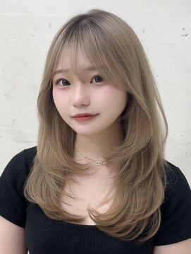 ビュー フクオカ(VIEW FUKUOKA) ミルクティーベージュ/レイヤーカット/顔周り/ダブルカラー