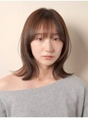 骨格ナチュラル/切りっぱなしくびれミディアム/20代/20代後半