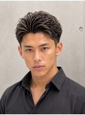 アップバングショートセンターパートツーブロックハイライト30代