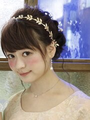 結婚式にもパ－ティ－にも使えるヘアセット