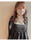 ハイトーンベージュに顔周りレイヤー