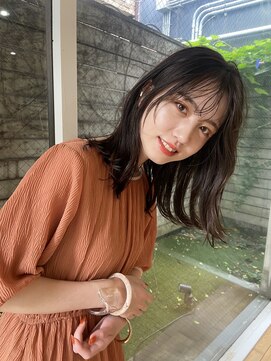 ガーランド (Garland) くしゃっと前髪パーマナチュラルミディアムウルフ/表参道美容室