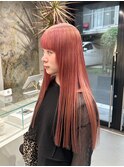 切りっぱなしボブ/美髪/ピンクブラウン[栄駅/矢場町駅]
