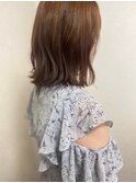 韓国風ロブヘア+モーブベージュ