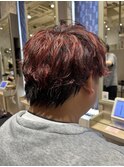 王道メンズナチュラルパーマ外ハネ無造作ハイトーンカラー