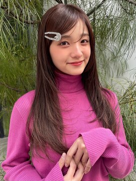 ノラギンザユー(NORA GINZA/U) 顔まわりカットロングレイヤーカットブラウンベージュ