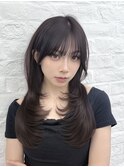 韓国ヘア　透明感カラー　2wayバング &nbsp;レイヤーカット &nbsp;&nbsp;顔周り