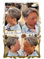 ヘアーファクトリー☆マハロ(Hair Factory☆MAHARO)&nbsp;メンズバレイヤージュカラー☆カプチーノ＆ホワイトベージュ