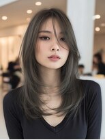 ダル 渋谷/表参道(DAL.)&nbsp;顔周りカットハッシュカットダークブラウンワンホンレイヤー韓国