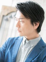 モッズヘア メン 仙台愛子駅前店(mod's hair men)&nbsp;大人社会人スーツ黒髪かき上げオールバックショートb仙台愛子