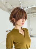 大人可愛い20代30代40代くびれレイヤーショート/顔周りカット/
